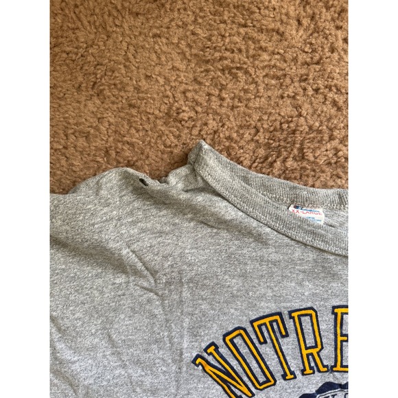 VTG Champion T-Shirt Mens XX Large Grey Notre Dame Fighting Irish USA Made 80s - Picture 5 of 10